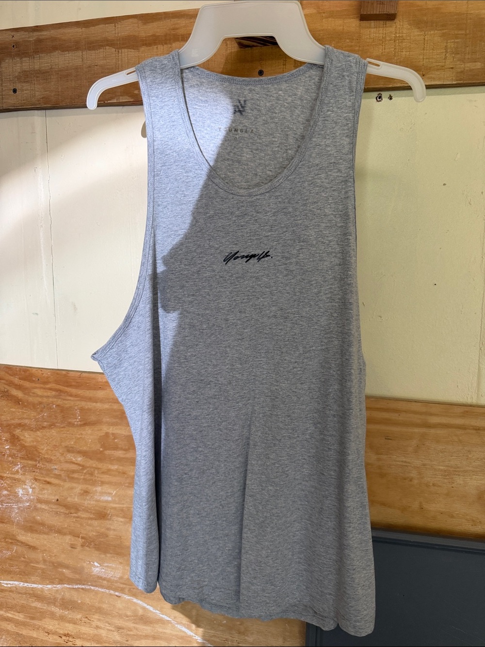 YoungLA Gray Tank Top with Small Black Logo